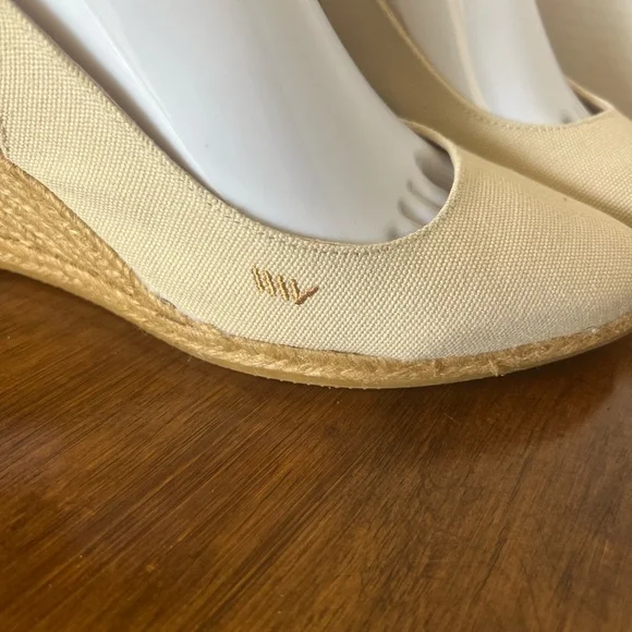 Viscata Barcelona Palomera Canvas Espadrille Wedge Slingbacks Beige EU 39 - Picture 5 of 15